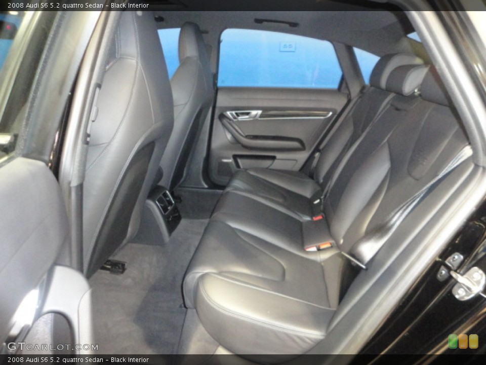 Black Interior Rear Seat for the 2008 Audi S6 5.2 quattro Sedan #69385768