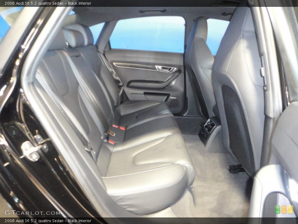 Black Interior Rear Seat for the 2008 Audi S6 5.2 quattro Sedan #69385807