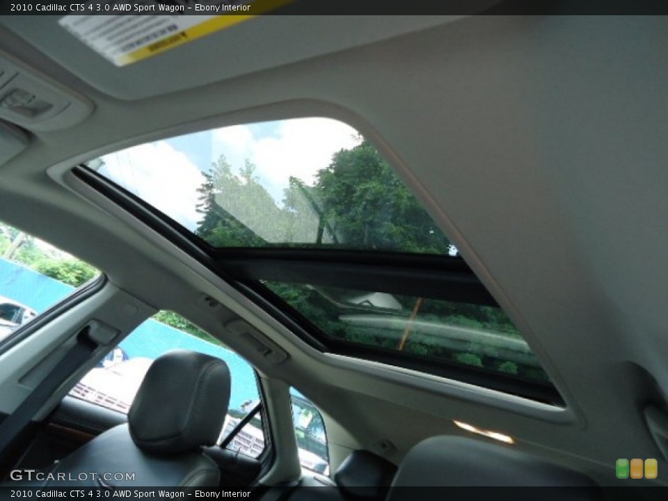 Ebony Interior Sunroof for the 2010 Cadillac CTS 4 3.0 AWD Sport Wagon #69387679