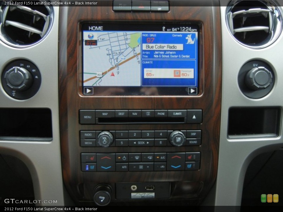 Black Interior Controls for the 2012 Ford F150 Lariat SuperCrew 4x4 #69400957