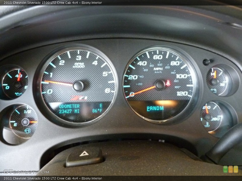 Ebony Interior Gauges for the 2011 Chevrolet Silverado 1500 LTZ Crew Cab 4x4 #69408390