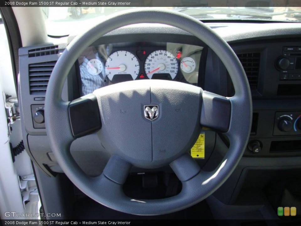 Medium Slate Gray Interior Steering Wheel for the 2008 Dodge Ram 1500 ST Regular Cab #69410272