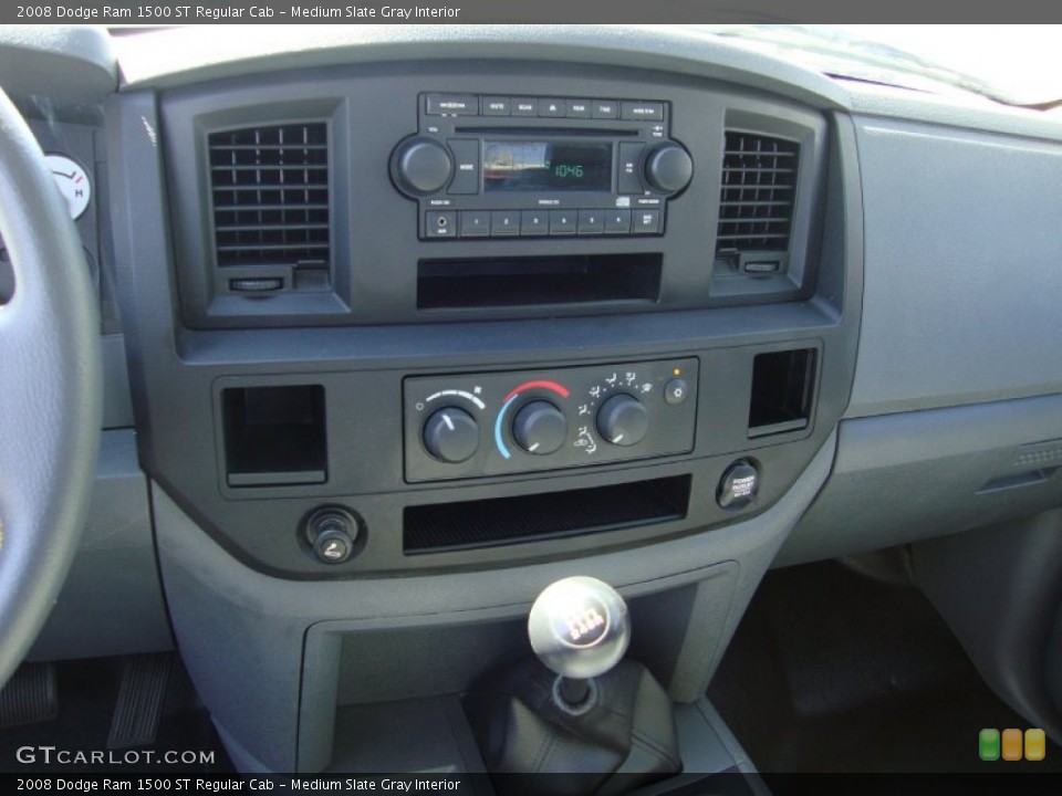 Medium Slate Gray Interior Controls for the 2008 Dodge Ram 1500 ST Regular Cab #69410281