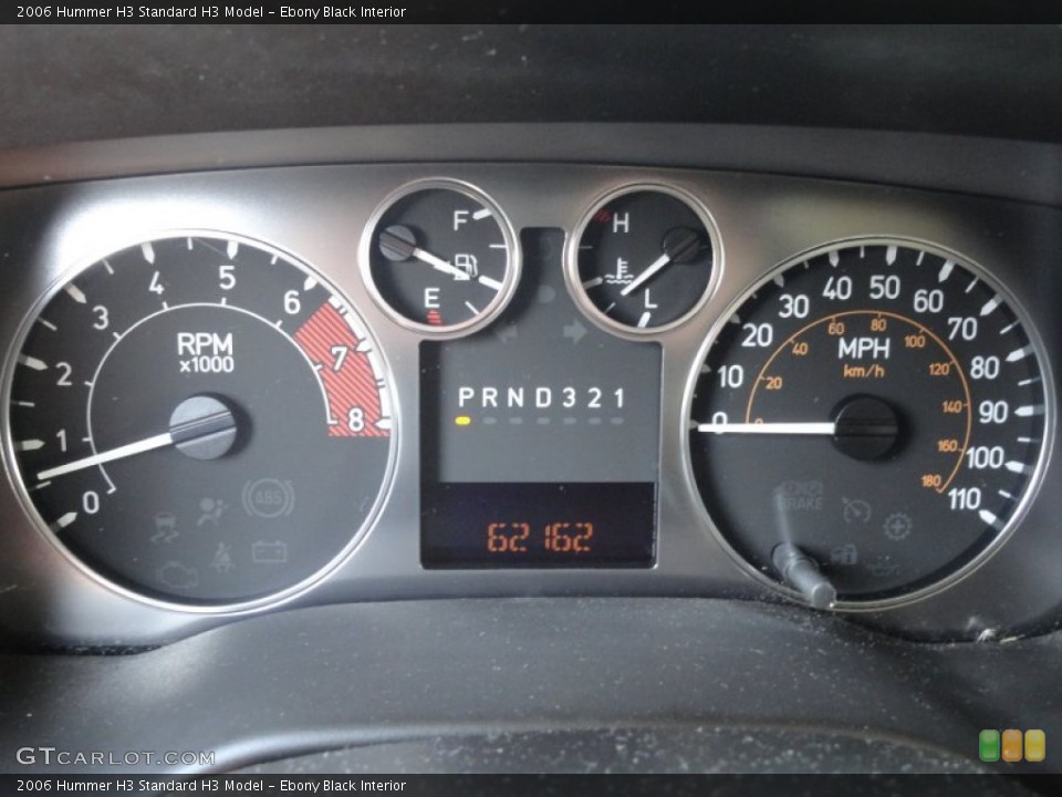 Ebony Black Interior Gauges for the 2006 Hummer H3  #69411661