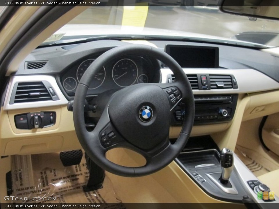 Venetian Beige Interior Dashboard for the 2012 BMW 3 Series 328i Sedan #69416065