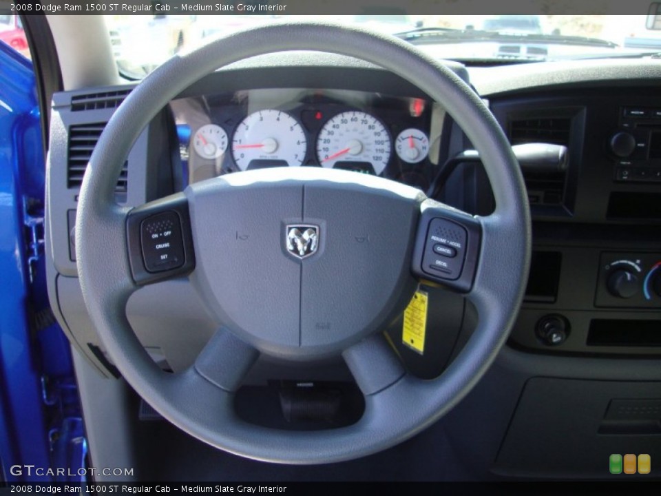 Medium Slate Gray Interior Steering Wheel for the 2008 Dodge Ram 1500 ST Regular Cab #69416269