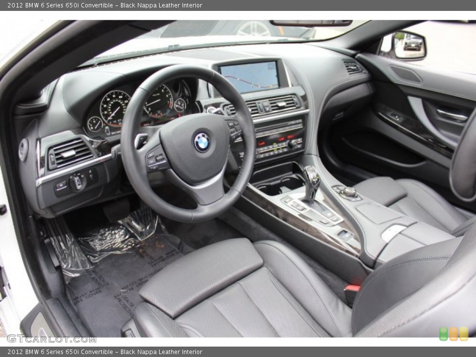 Black Nappa Leather Interior Prime Interior for the 2012 BMW 6 Series 650i Convertible #69419941