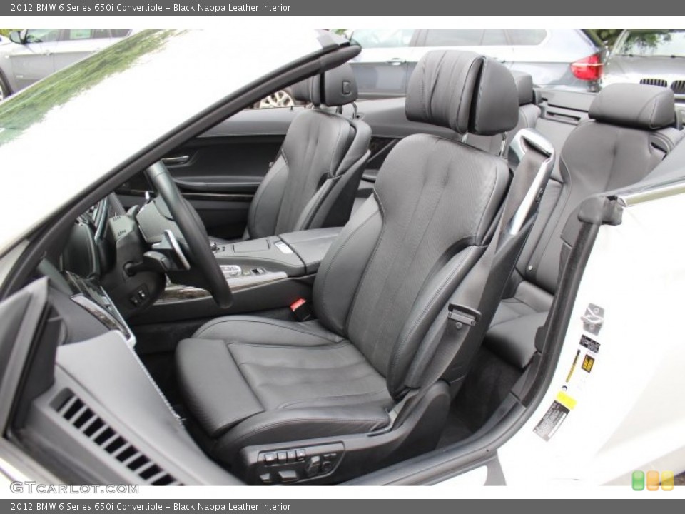 Black Nappa Leather Interior Front Seat for the 2012 BMW 6 Series 650i Convertible #69419959