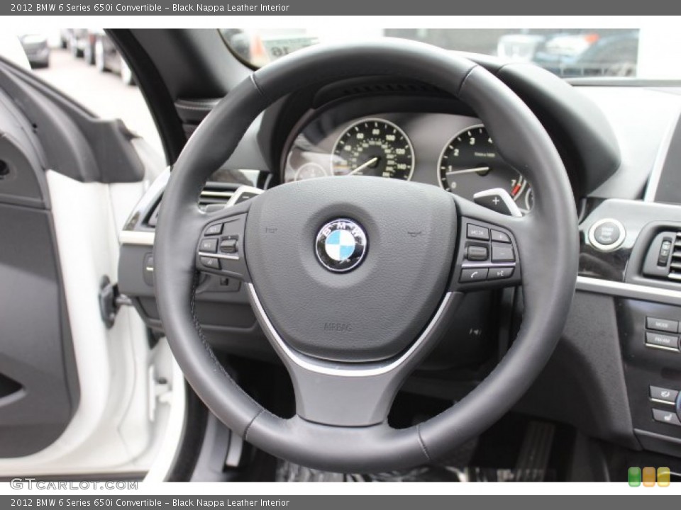 Black Nappa Leather Interior Steering Wheel for the 2012 BMW 6 Series 650i Convertible #69419993