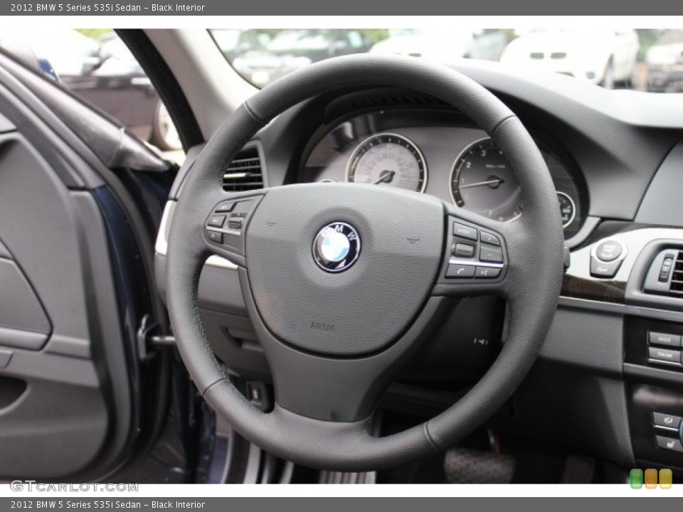 Black Interior Steering Wheel for the 2012 BMW 5 Series 535i Sedan #69420829