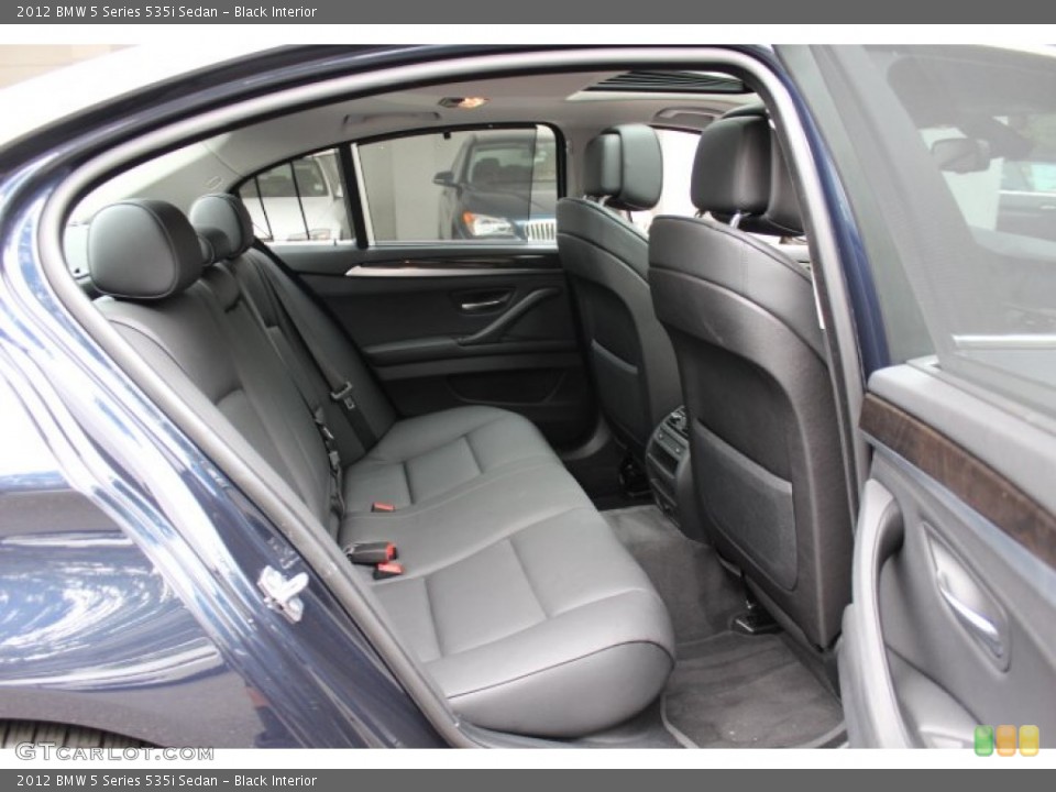 Black Interior Rear Seat for the 2012 BMW 5 Series 535i Sedan #69420895