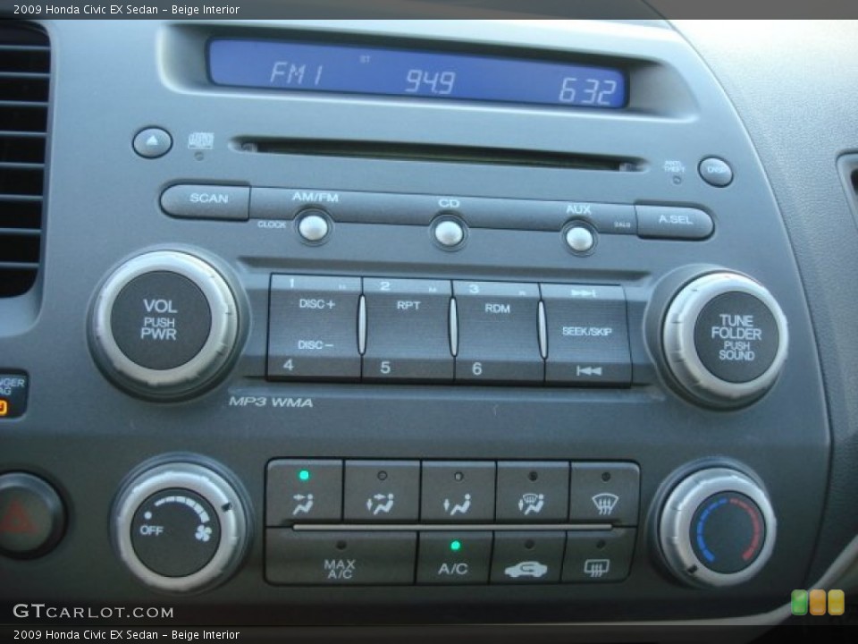 Beige Interior Controls for the 2009 Honda Civic EX Sedan #69422544