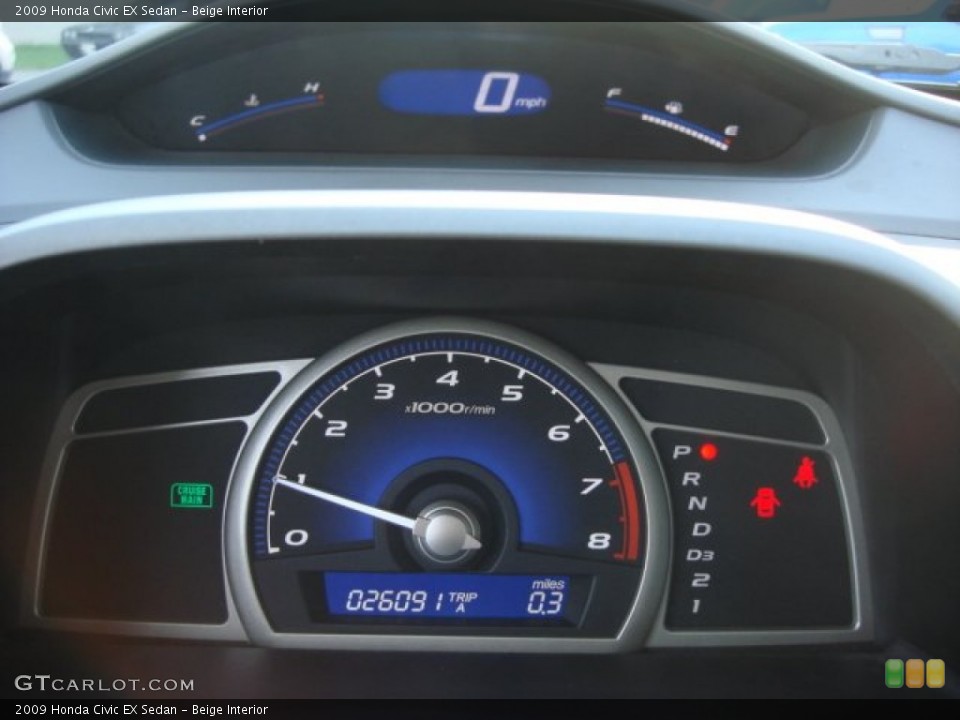 Beige Interior Gauges for the 2009 Honda Civic EX Sedan #69422588