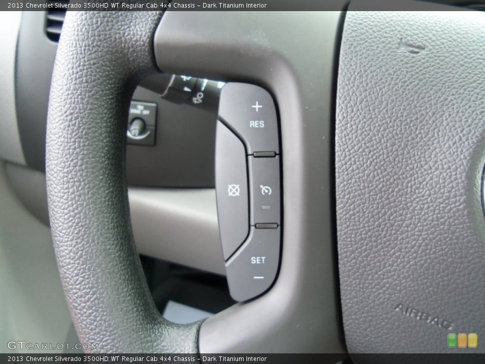 Dark Titanium Interior Controls for the 2013 Chevrolet Silverado 3500HD WT Regular Cab 4x4 Chassis #69423190