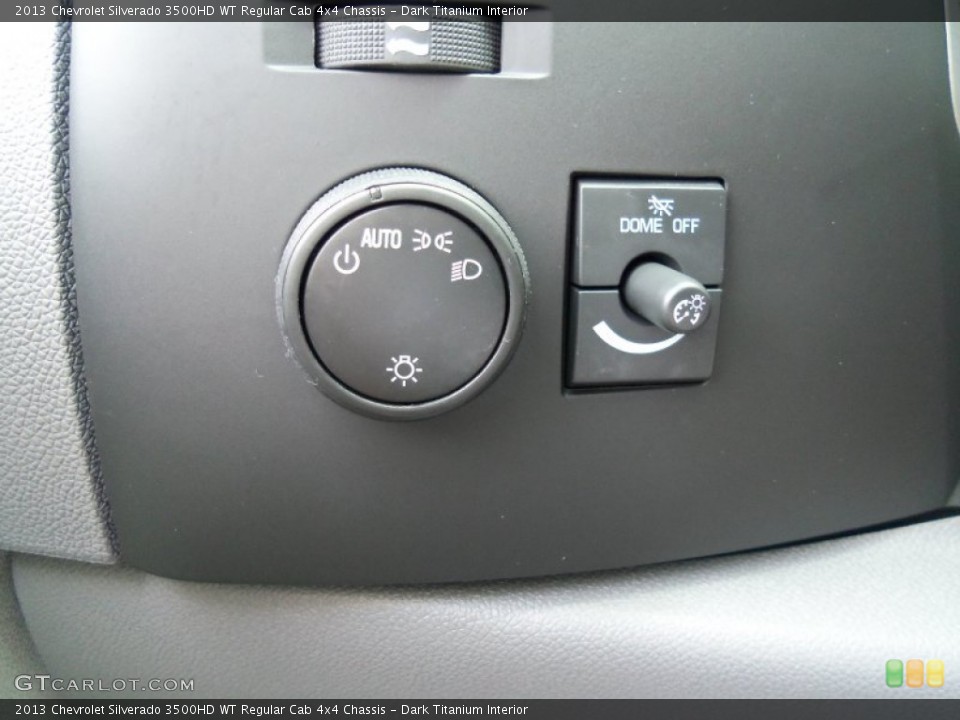 Dark Titanium Interior Controls for the 2013 Chevrolet Silverado 3500HD WT Regular Cab 4x4 Chassis #69423199