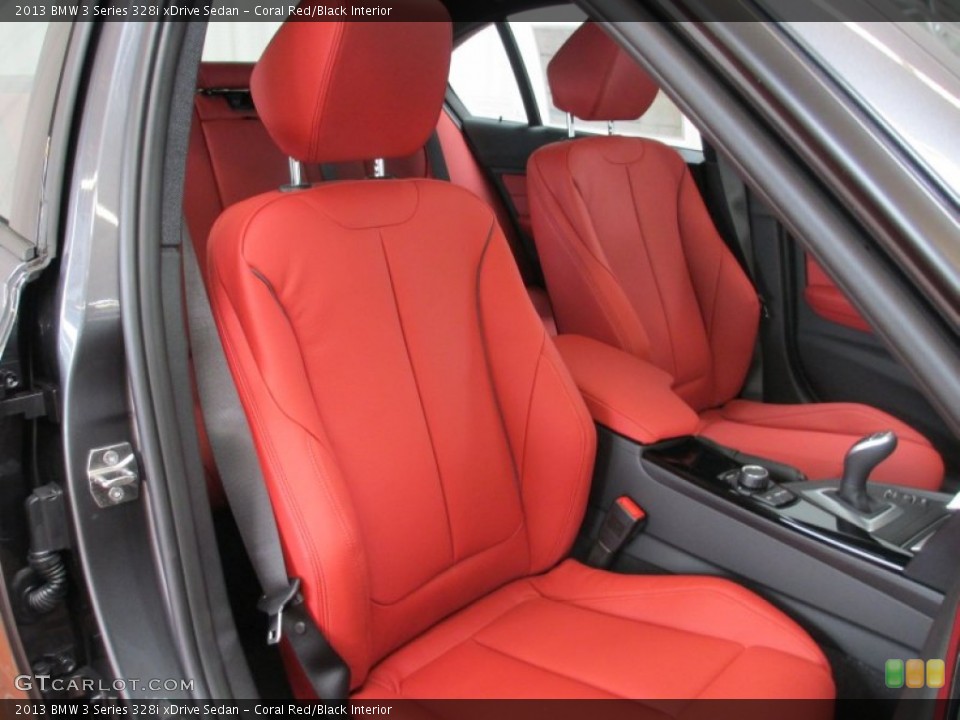 Coral Red/Black Interior Front Seat for the 2013 BMW 3 Series 328i xDrive Sedan #69425929