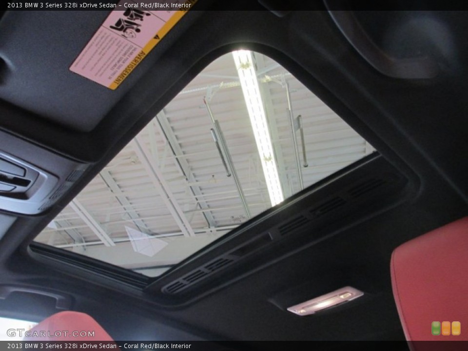 Coral Red/Black Interior Sunroof for the 2013 BMW 3 Series 328i xDrive Sedan #69425953