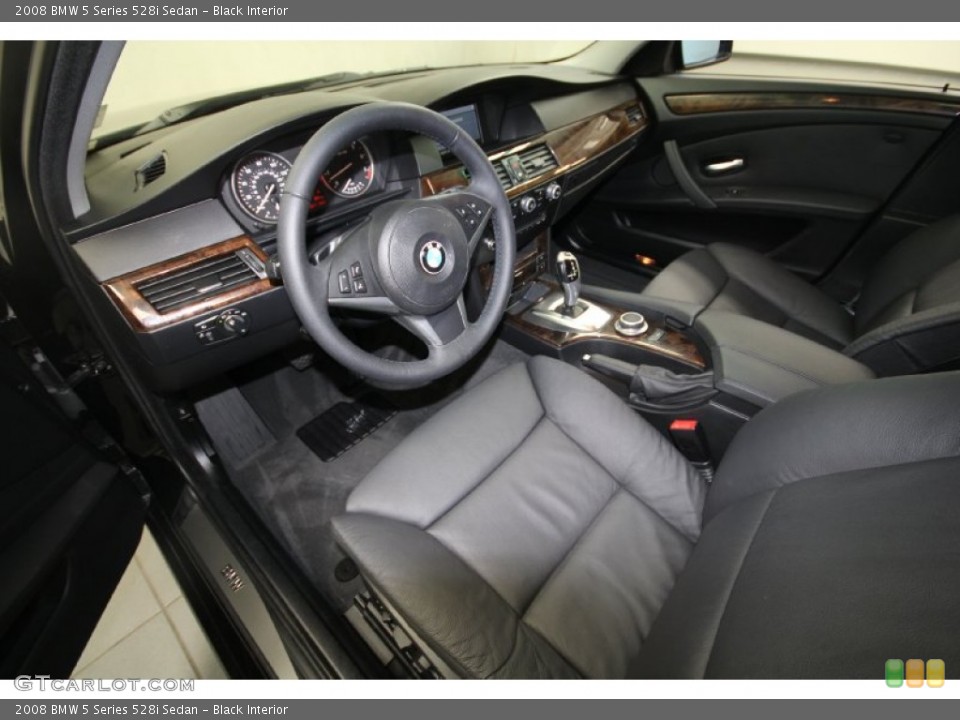 Black Interior Prime Interior for the 2008 BMW 5 Series 528i Sedan #69427336