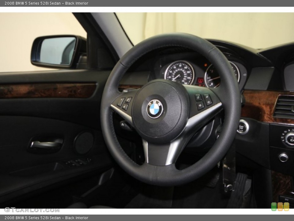 Black Interior Steering Wheel for the 2008 BMW 5 Series 528i Sedan #69427495
