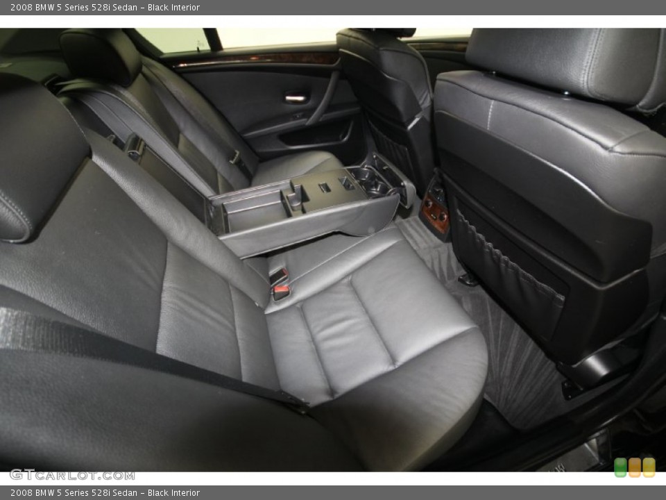 Black Interior Rear Seat for the 2008 BMW 5 Series 528i Sedan #69427534