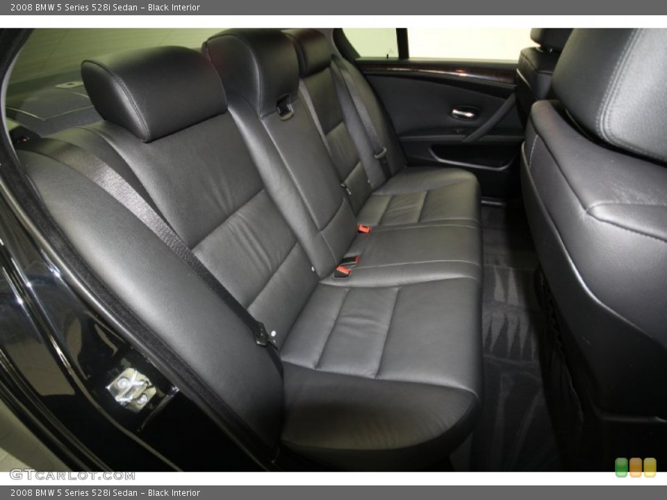 Black Interior Rear Seat for the 2008 BMW 5 Series 528i Sedan #69427549