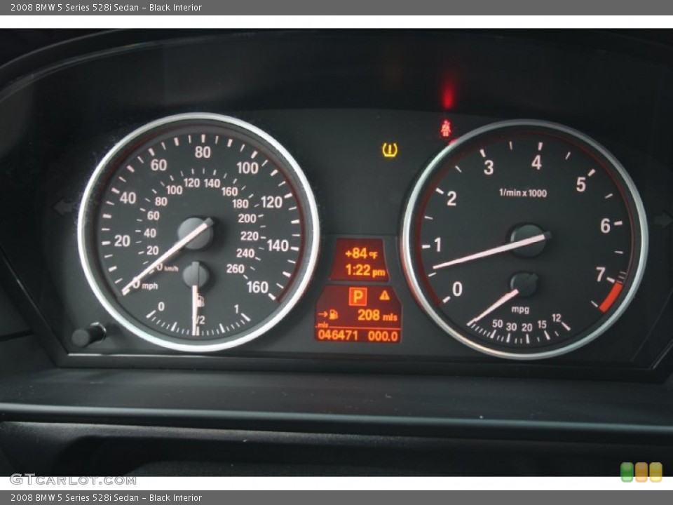 Black Interior Gauges for the 2008 BMW 5 Series 528i Sedan #69427614