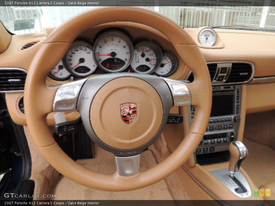 Sand Beige Interior Steering Wheel for the 2007 Porsche 911 Carrera S Coupe #69430222