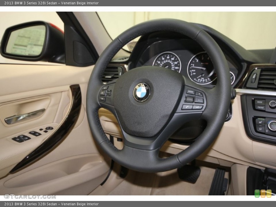 Venetian Beige Interior Steering Wheel for the 2013 BMW 3 Series 328i Sedan #69434032