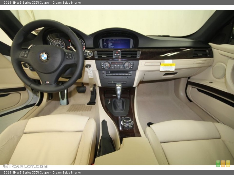 Cream Beige Interior Dashboard for the 2013 BMW 3 Series 335i Coupe #69434079