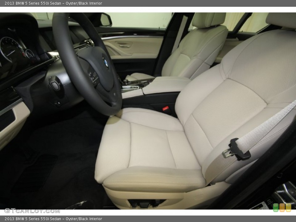 Oyster/Black Interior Front Seat for the 2013 BMW 5 Series 550i Sedan #69434281