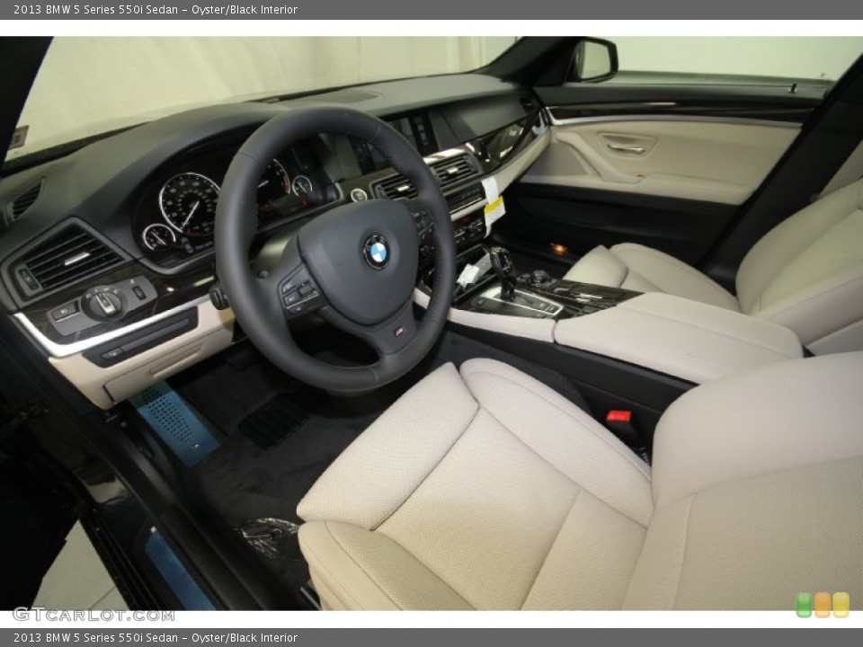 Oyster/Black Interior Prime Interior for the 2013 BMW 5 Series 550i Sedan #69434338