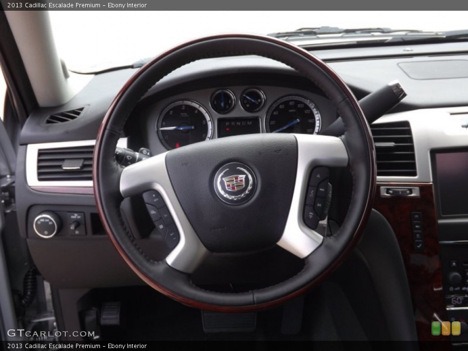 Ebony Interior Steering Wheel for the 2013 Cadillac Escalade Premium #69437008