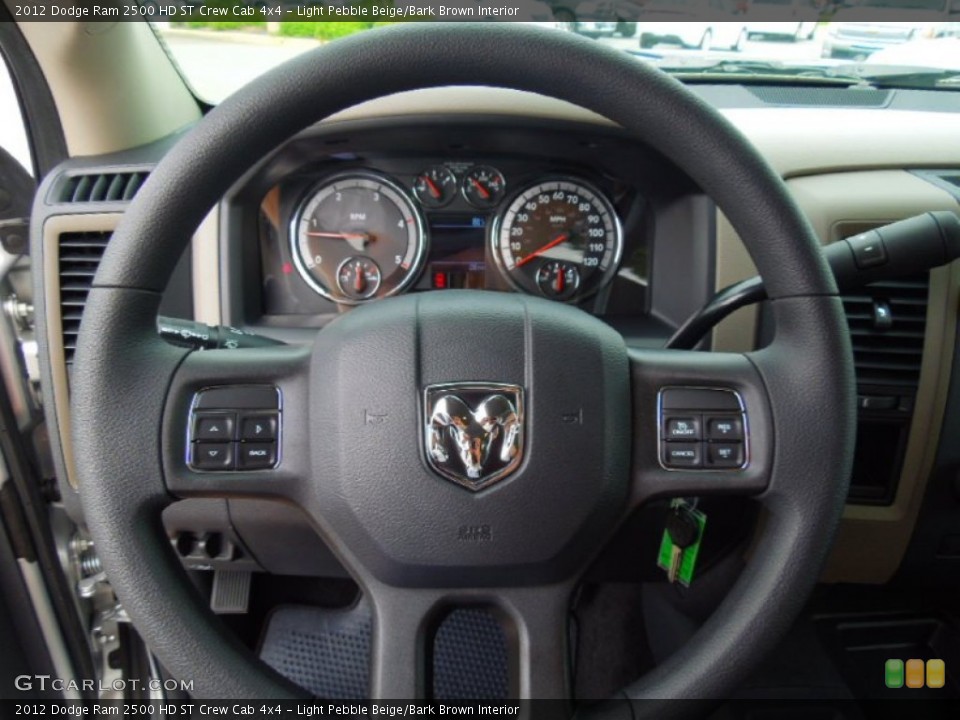 Light Pebble Beige/Bark Brown Interior Steering Wheel for the 2012 Dodge Ram 2500 HD ST Crew Cab 4x4 #69438154
