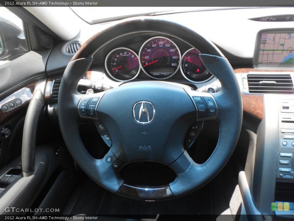 Ebony Interior Steering Wheel for the 2012 Acura RL SH-AWD Technology #69442627
