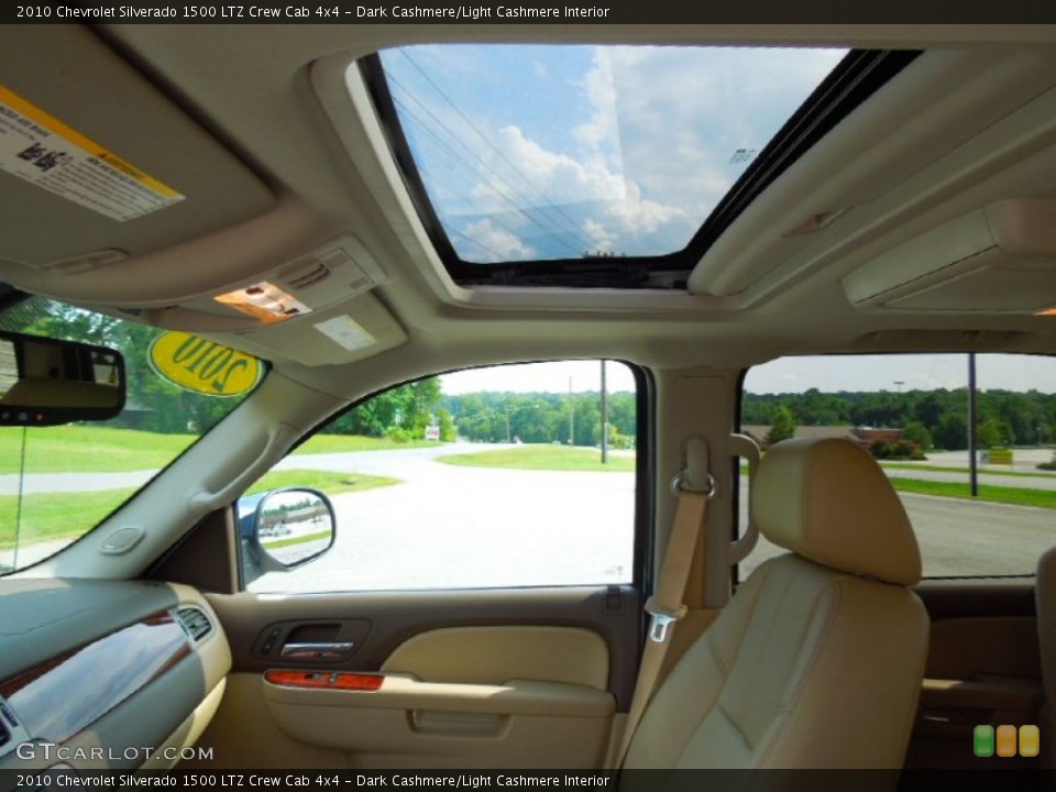Dark Cashmere/Light Cashmere Interior Sunroof for the 2010 Chevrolet Silverado 1500 LTZ Crew Cab 4x4 #69442720
