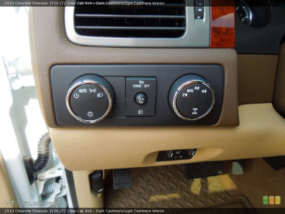 Dark Cashmere/Light Cashmere Interior Controls for the 2010 Chevrolet Silverado 1500 LTZ Crew Cab 4x4 #69442753