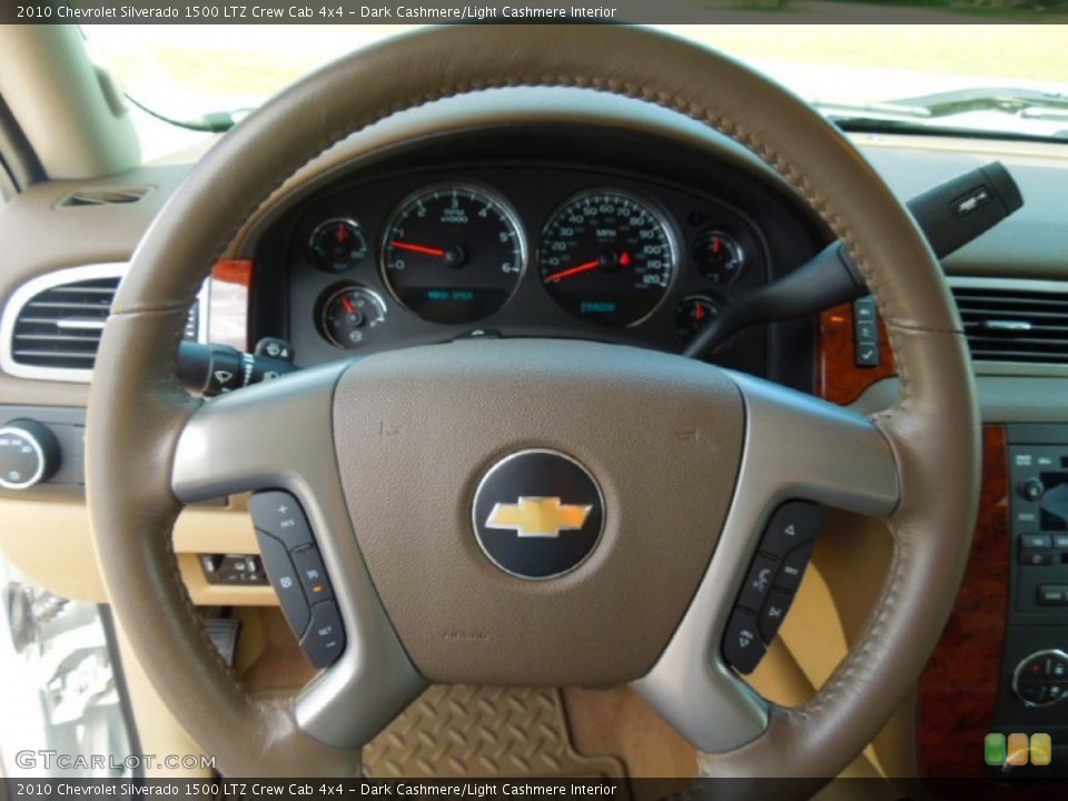 Dark Cashmere/Light Cashmere Interior Steering Wheel for the 2010 Chevrolet Silverado 1500 LTZ Crew Cab 4x4 #69442773