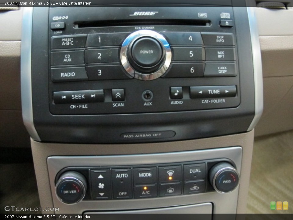 Cafe Latte Interior Controls for the 2007 Nissan Maxima 3.5 SE #69443008