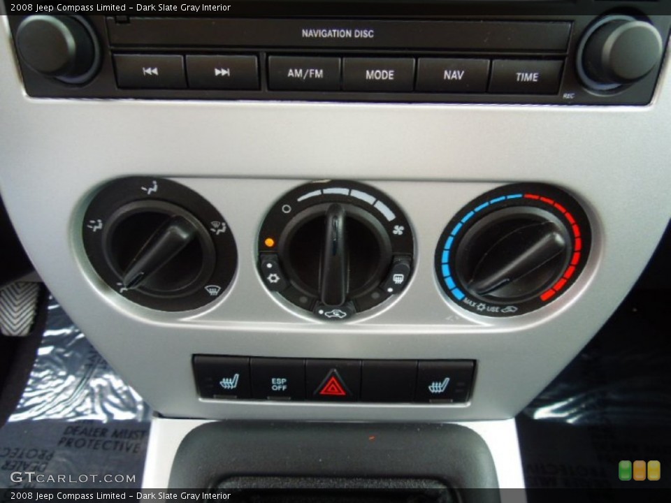 Dark Slate Gray Interior Controls for the 2008 Jeep Compass Limited #69444538