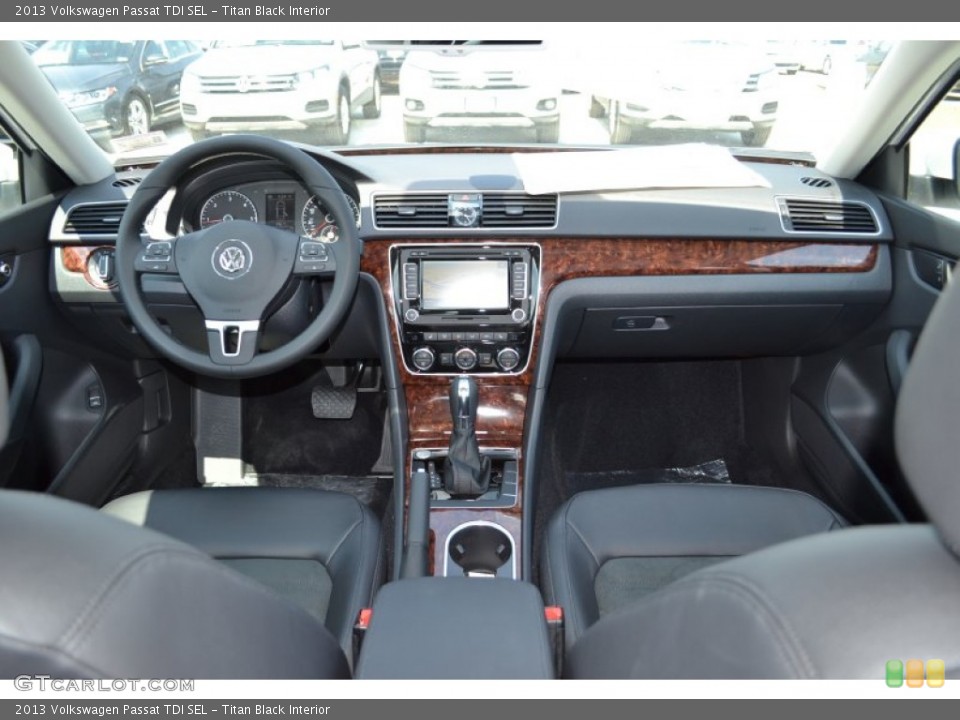 Titan Black Interior Dashboard for the 2013 Volkswagen Passat TDI SEL #69445087