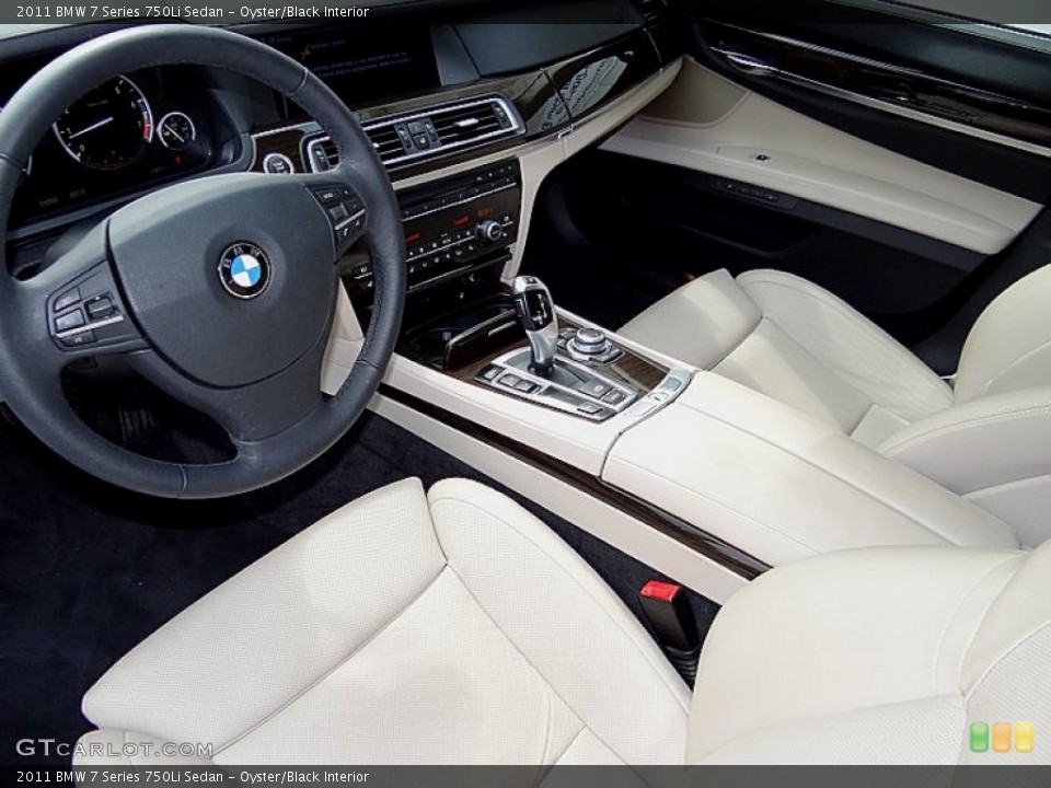 Oyster/Black Interior Prime Interior for the 2011 BMW 7 Series 750Li Sedan #69446180