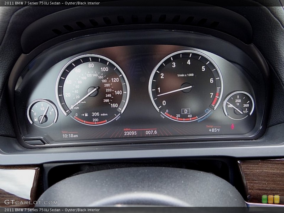 Oyster/Black Interior Gauges for the 2011 BMW 7 Series 750Li Sedan #69446200