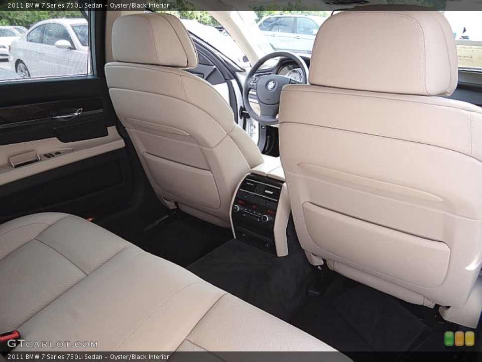 Oyster/Black Interior Rear Seat for the 2011 BMW 7 Series 750Li Sedan #69446263