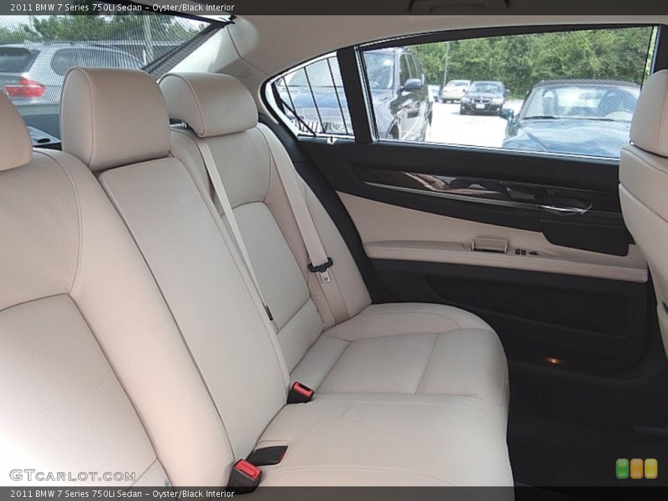 Oyster/Black Interior Rear Seat for the 2011 BMW 7 Series 750Li Sedan #69446272