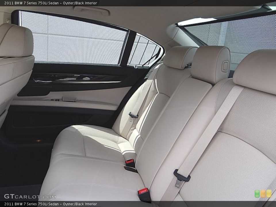 Oyster/Black Interior Rear Seat for the 2011 BMW 7 Series 750Li Sedan #69446287