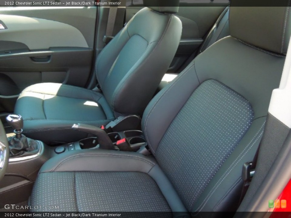 Jet Black/Dark Titanium Interior Front Seat for the 2012 Chevrolet Sonic LTZ Sedan #69446668
