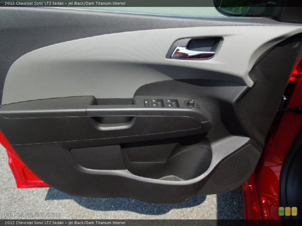 Jet Black/Dark Titanium Interior Door Panel for the 2012 Chevrolet Sonic LTZ Sedan #69446674
