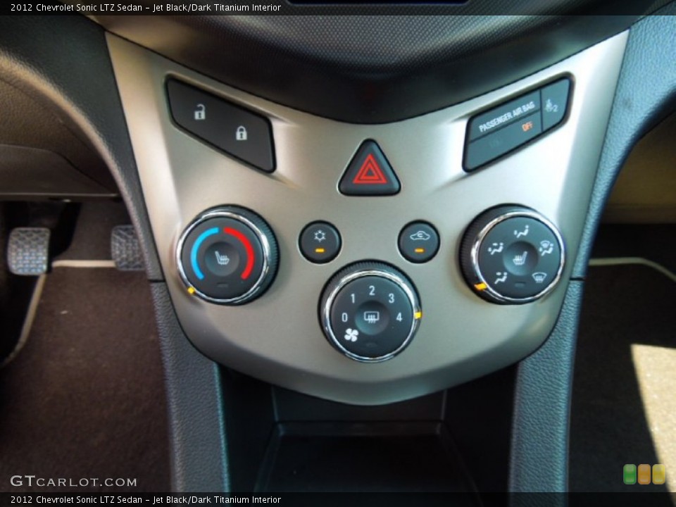 Jet Black/Dark Titanium Interior Controls for the 2012 Chevrolet Sonic LTZ Sedan #69446698