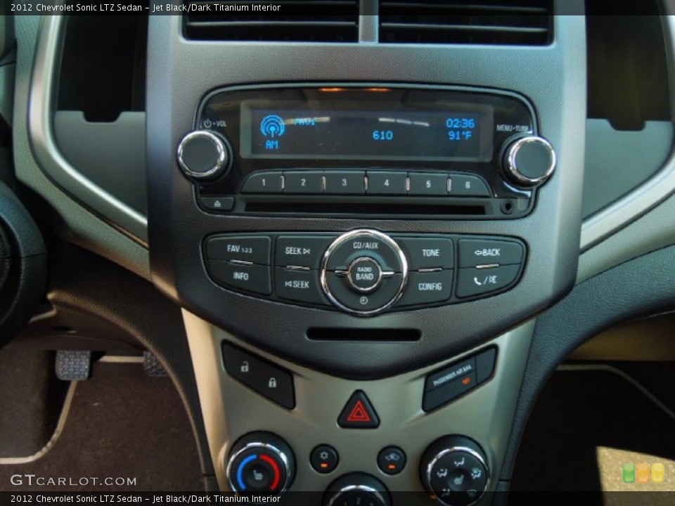 Jet Black/Dark Titanium Interior Controls for the 2012 Chevrolet Sonic LTZ Sedan #69446716