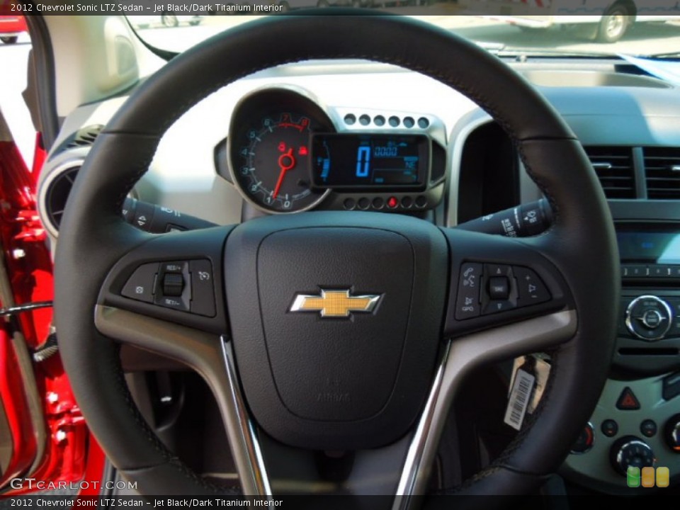 Jet Black/Dark Titanium Interior Steering Wheel for the 2012 Chevrolet Sonic LTZ Sedan #69446725